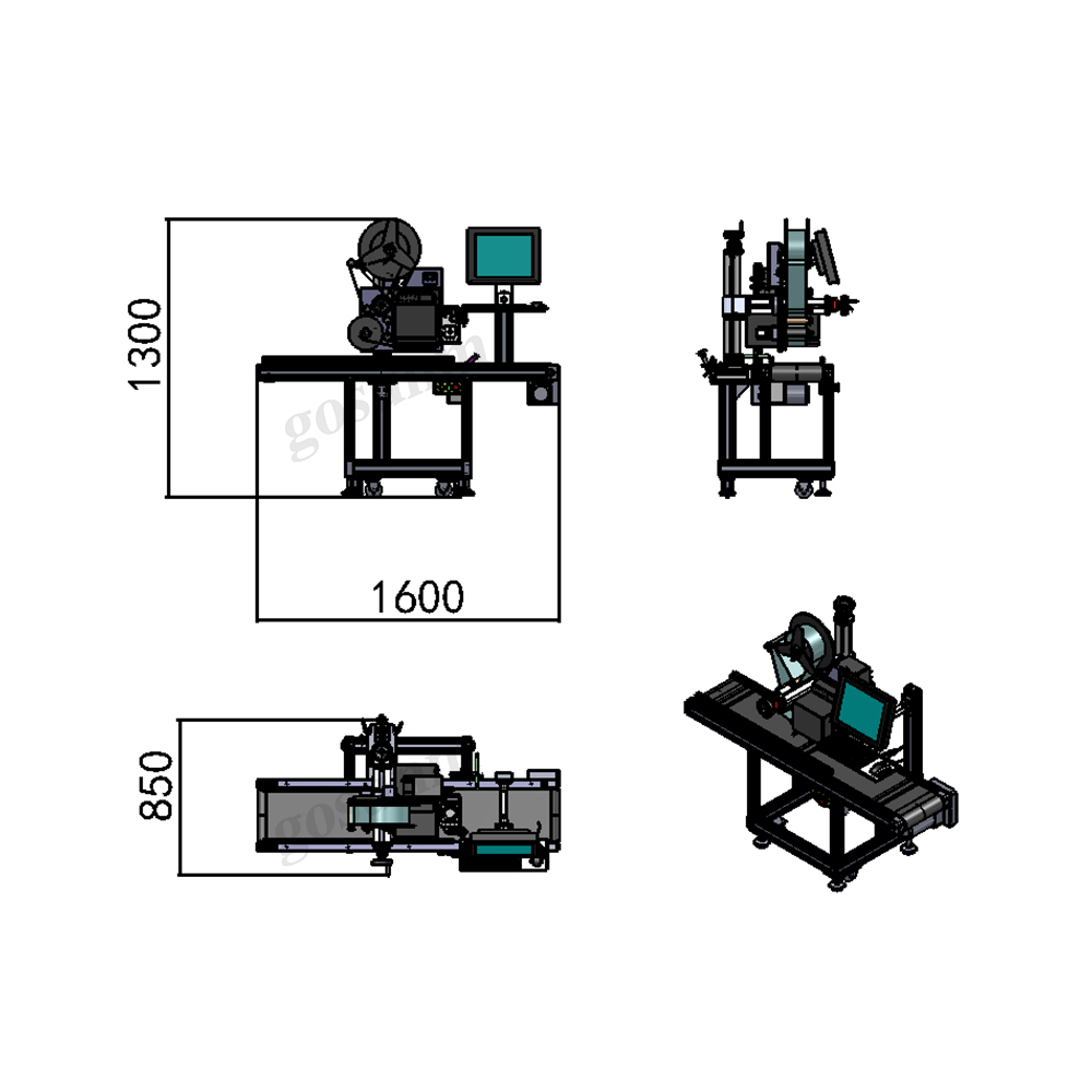 Máquina etiquetadora sopladora de impresión en tiempo real